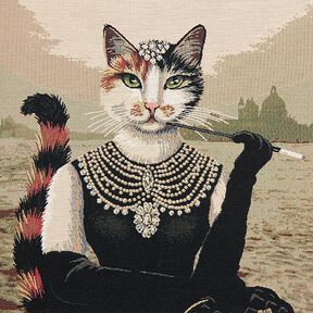 Panel Gobelin Elegante kat – donkerbeige/zwart, 