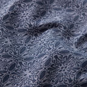 Stretch jacquard ornamenten – jeansblauw, 