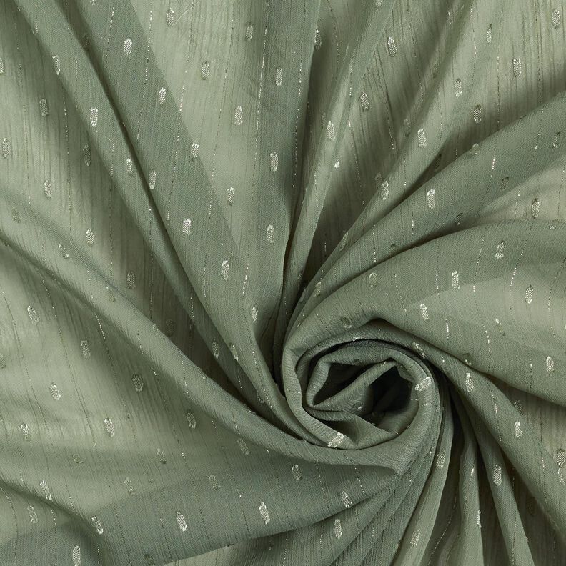 Chiffon dobby metallic krijtstreep – riet/zilver metallic,  image number 3