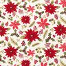 Decostof Canvas Kerstster bloemen – ecru/karmijnrood,  thumbnail number 1