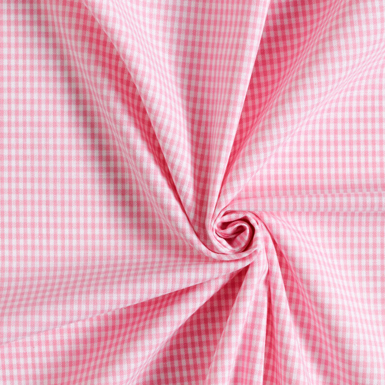 Katoenen stof Vichy ruit 0,2 cm – roze/wit,  image number 3