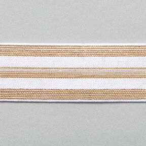 Gestreepte elastiek [40 mm] – wit/goud, 
