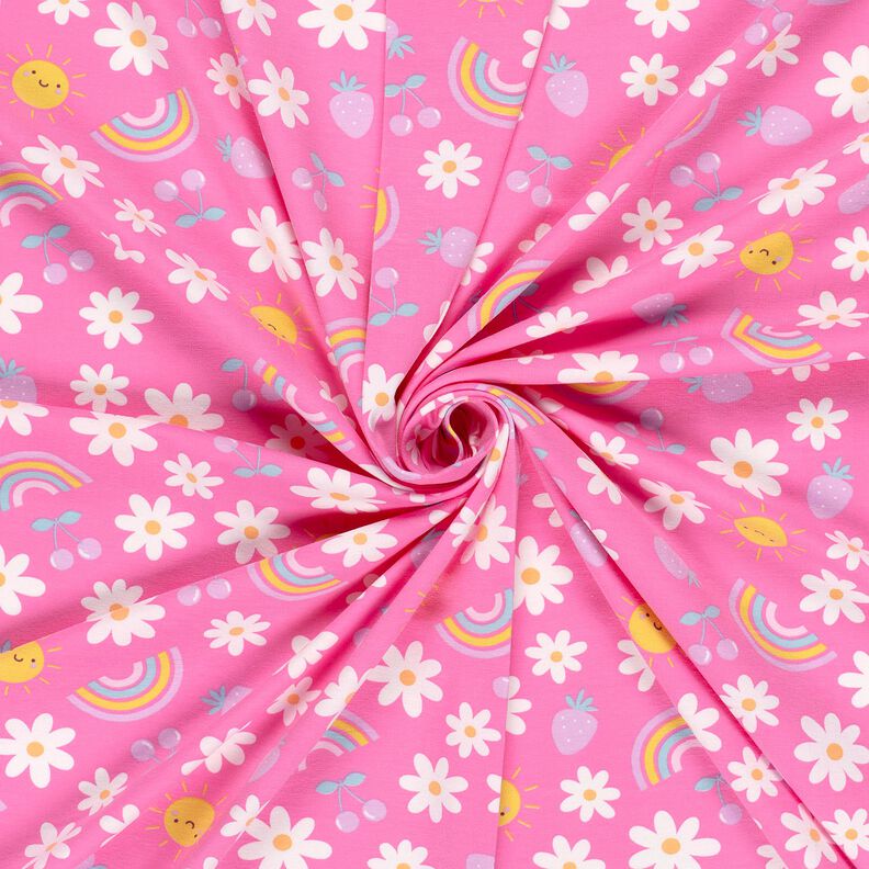 Katoenjersey Zomer in de lucht – roze,  image number 3
