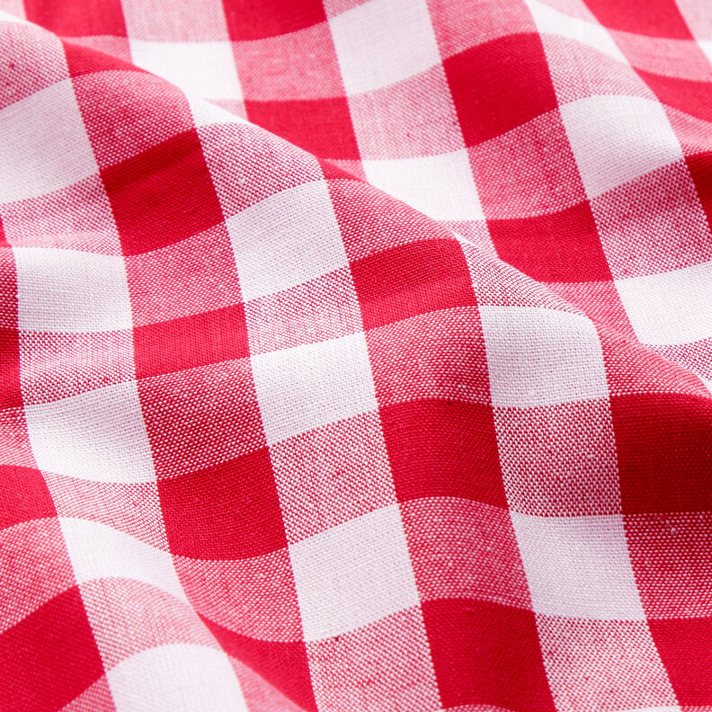 Katoenen stof Vichy ruit 1,7 cm – rood/wit,  image number 2