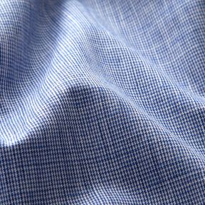 Katoenen stof mini pied-de-poule – wit/jeansblauw, 