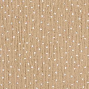 Mousseline/dubbel gehaakte stoffen Stippen – beige/wit, 