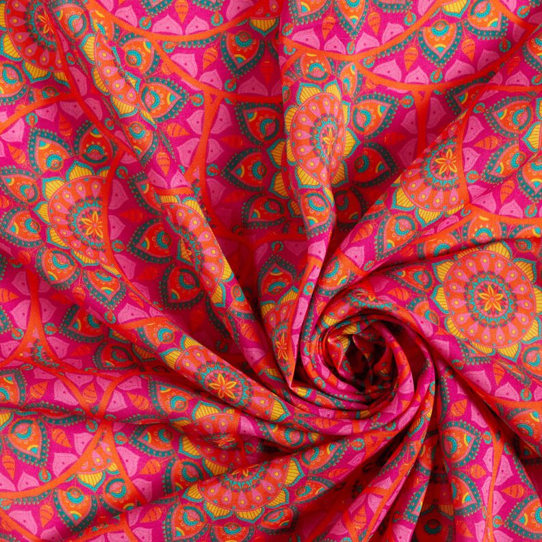 Viscose voile mandala – purper/oranje,  image number 3