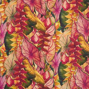 Outdoorstof Canvas Exotische bladeren – karmijnrood/lila, 