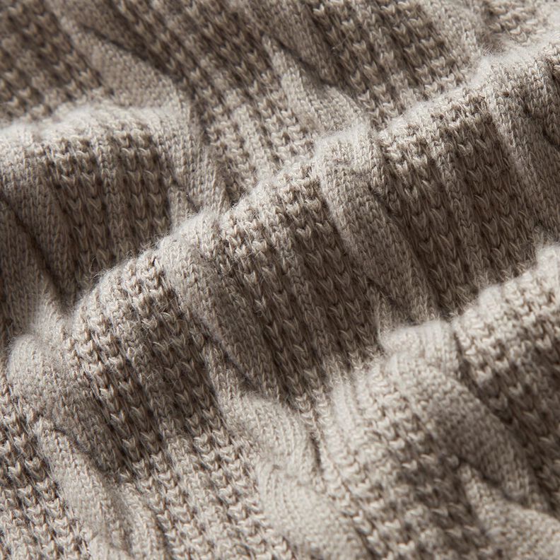 Tricot Cloqué Kabelsteekpatroon – zilvergrijs,  image number 2