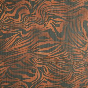 Chiffon met glitter krijtstrepen tijgerprint – zwart/koper, 