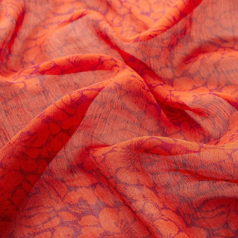 Viscose chiffon bloemenornamenten – rood/karmijnrood,  image number 2