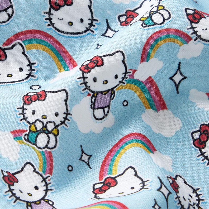 Katoenpopeline Hello Kitty-regenbogen Licentiestof | SANRIO – hemelsblauw,  image number 2