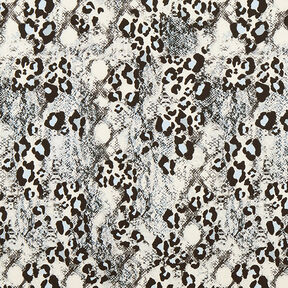 Polyester jersey slangenprint – wit/zwart, 