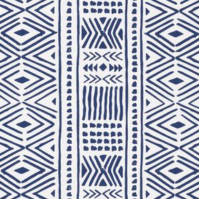 Decostof canvas Etno – marineblauw/wit, 