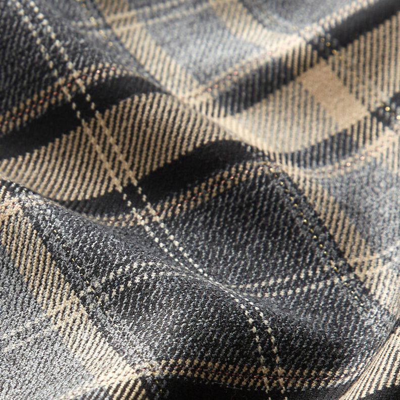 Flanel viscose metallic garen – grijs/cashew,  image number 3