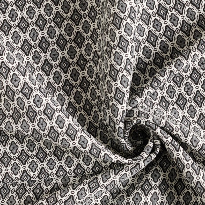 Stretch Jacquard Viscosemix edele ruiten – ecru/grijs,  image number 3