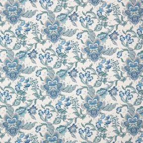 Decostof Canvas oosterse bloemenornamenten 280 cm – wit/blauw, 