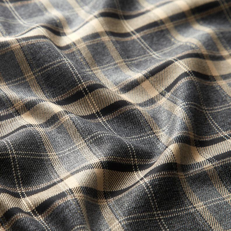 Flanel viscose metallic garen – grijs/cashew,  image number 2