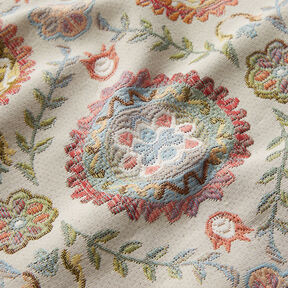 Decostof Jacquard bloementapijt – lichtbeige, 