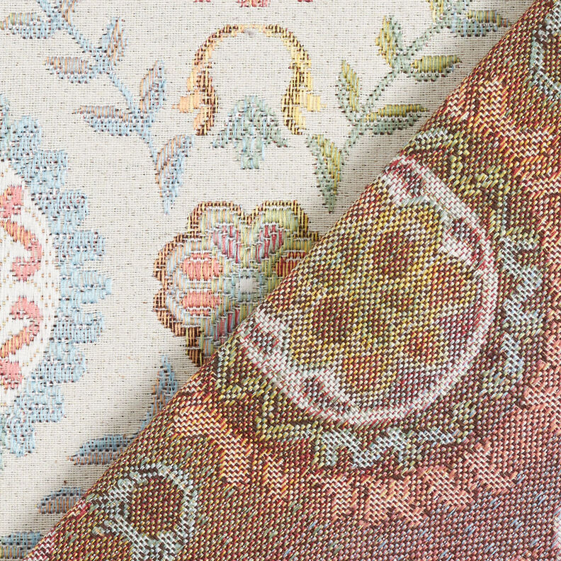 Decostof Jacquard bloementapijt – lichtbeige,  image number 5