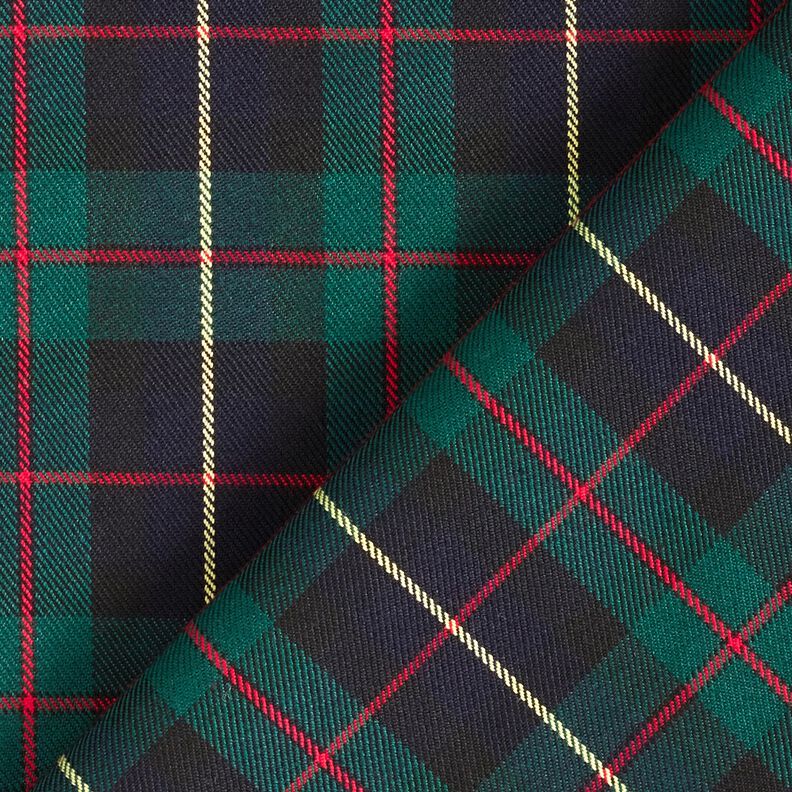 Viscosemix tartan ruit – dennengroen/zwart,  image number 4