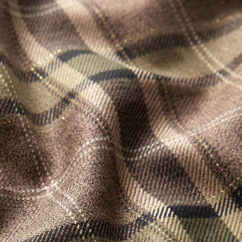 Flanel viscose metallic garen – bruin/kaki,  image number 3