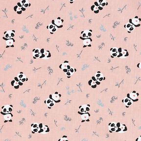 Katoenen stof Cretonne knuffelige panda – roze, 