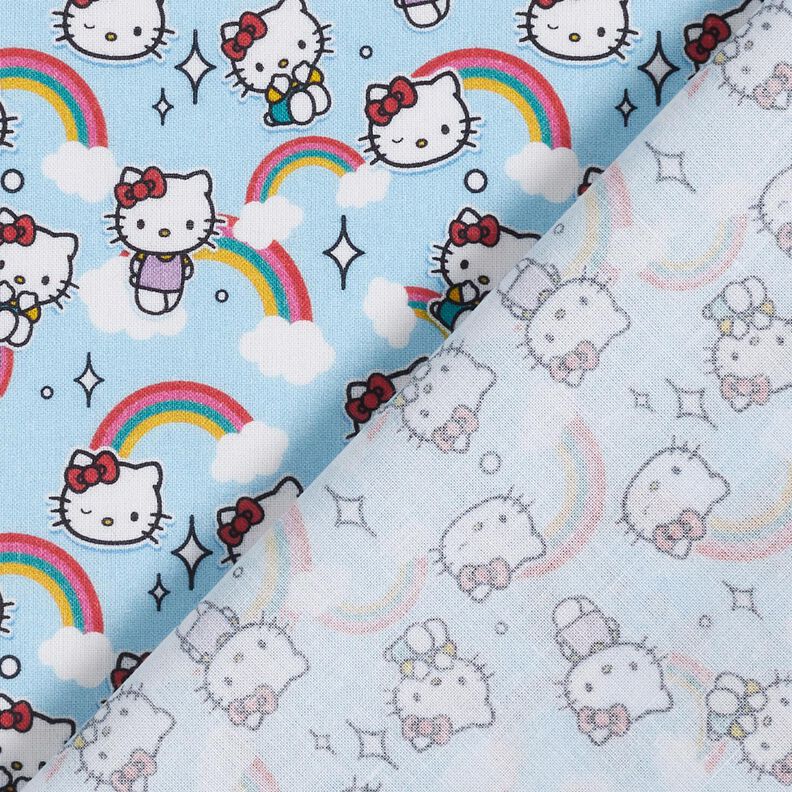 Katoenpopeline Hello Kitty-regenbogen Licentiestof | SANRIO – hemelsblauw,  image number 4