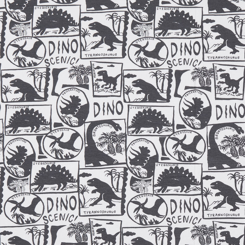 Katoenjersey Dino patches | by Poppy wit/anthraciet,  image number 1