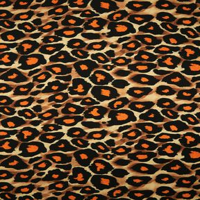 Viscosejersey grote luipaardvlekken – bruin/oranje, 