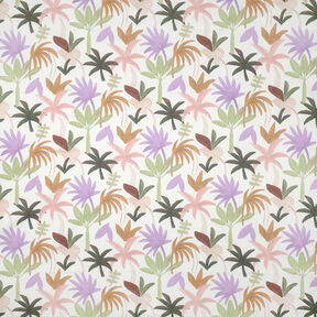 Katoenen voile palmbomen | Nerida Hansen – wit/roze, 