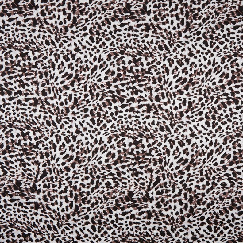 Viscosejersey kleine luipaardprint – chocolade/zilvergrijs,  image number 1