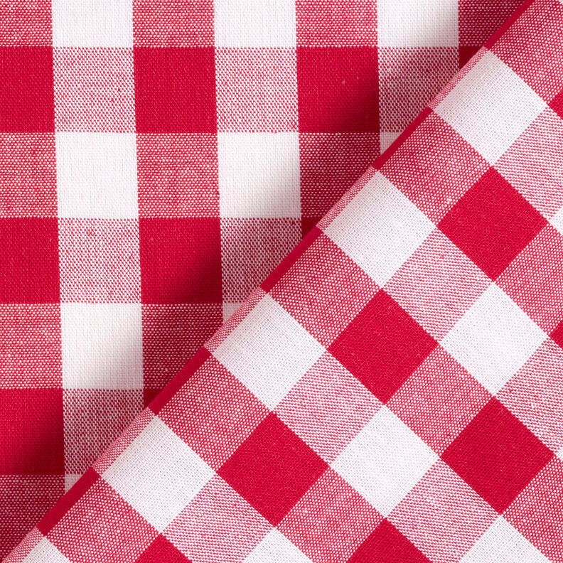 Katoenen stof Vichy ruit 1,7 cm – rood/wit,  image number 4