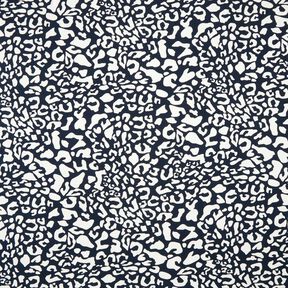 Viscosejersey abstracte luipaardvlekken – nachtblauw/wit, 