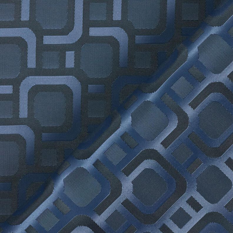 Voeringstof Jacquard Retropatroon – marineblauw,  image number 4