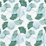 GOTS Katoenjersey Digitale print ginko – wit/eucalyptus,  thumbnail number 1