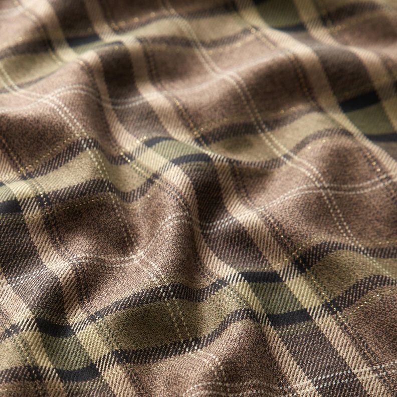 Flanel viscose metallic garen – bruin/kaki,  image number 2