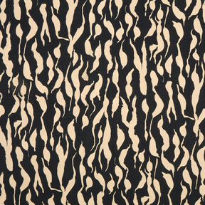 Viscosestof abstract zebrapatroon – zwart/lichtbeige, 