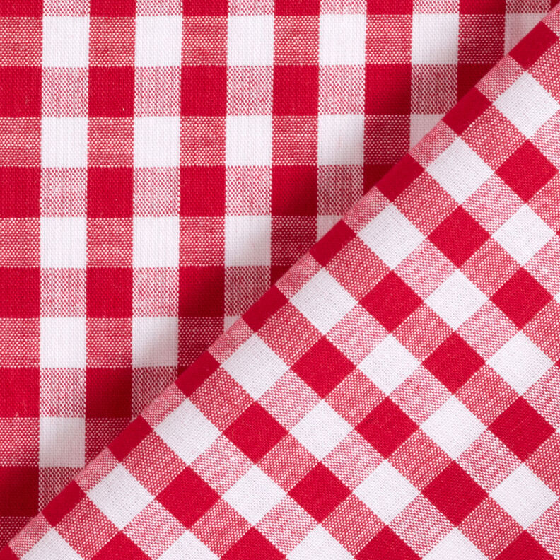 Katoenen stof Vichy ruit 1 cm – rood/wit,  image number 4