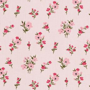 Katoenen stof Cretonne Mini-bloemen – roos/intens roze, 