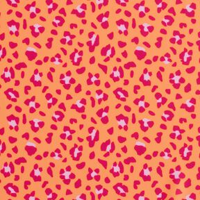 Badpakstof luipaardprint – perzik sinaasappel/intens roze, 