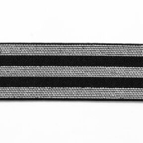 Gestreepte elastiek [40 mm] – zwart/zilver, 