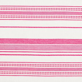 Katoenen stof geborduurde strepen – ecru/pink, 