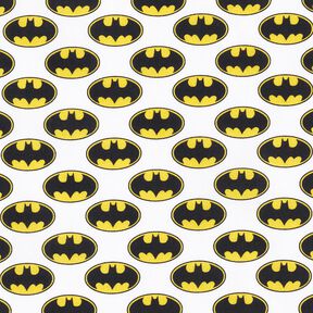 Katoenpopeline Batman-logo Licentiestof | DC Comics – wit, 