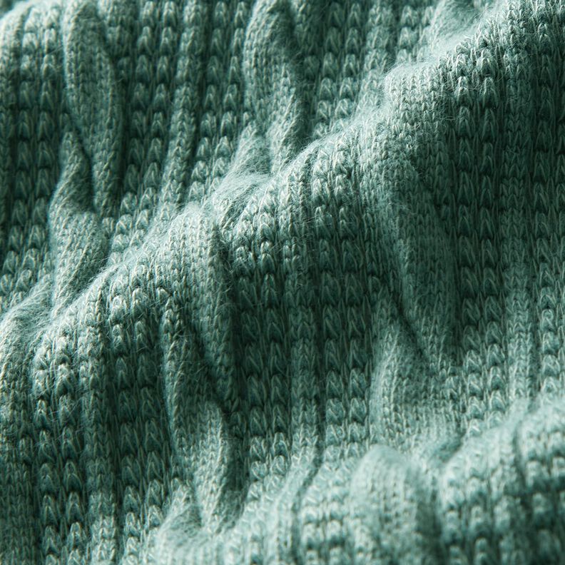 Tricot Cloqué Kabelsteekpatroon – eucalyptus,  image number 2