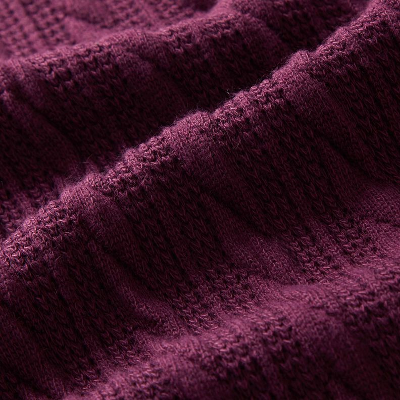 Tricot Cloqué Kabelsteekpatroon – merlot,  image number 2