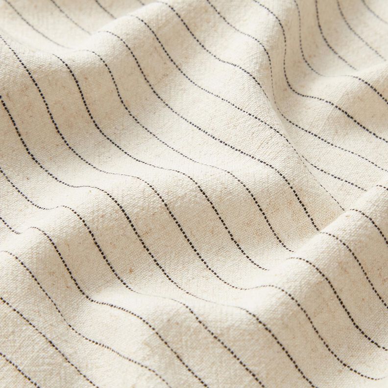 Viscose-linnen-crêpe smalle naaldstrepen – beige,  image number 2