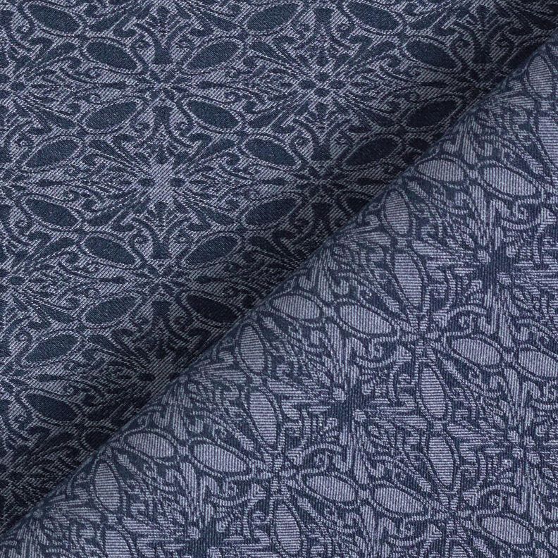 Stretch jacquard ornamenten – jeansblauw,  image number 4