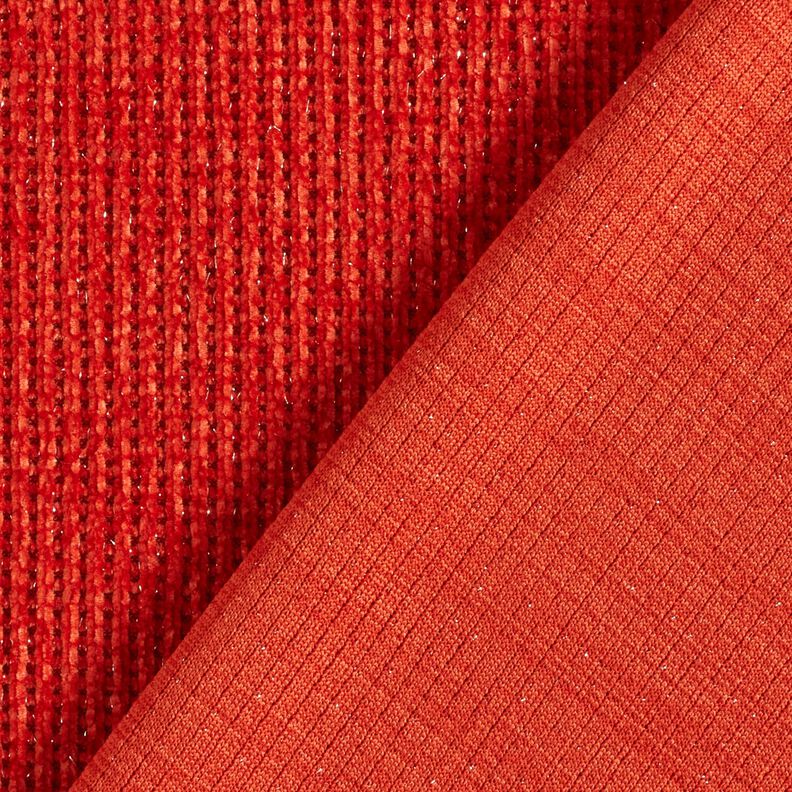 Glitter chenille – terracotta/zilver metallic,  image number 4