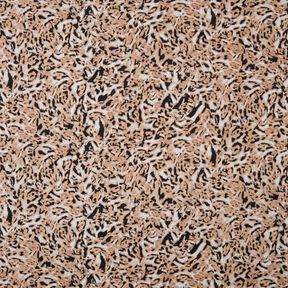 Viscosejersey abstracte luipaardprint – lichtbruin/zwart, 